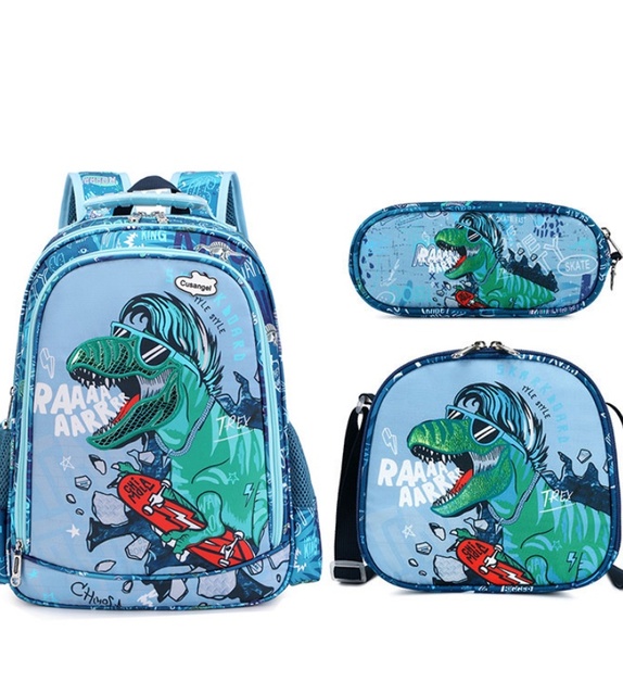 2025 New Elementary School Backpack for Grades 1-6 Ergonomic Spine - Protecting & Load - Reducing Dinosaur Pattern Double