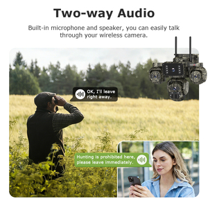 Caméra de sécurité solaire 4G PTZ 20MP à 4 objectifs AOV, vision nocturne, design camouflage, enregistrement 24/7, détection IA, étanche IP66 - Product Image 6