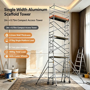 Torre di Ponteggio Mobile in Alluminio da 6,3 Piedi, Pieghevole e Portatile, con Ruote per Decorazioni Interne, Pittura e Hotel - Product Image 3