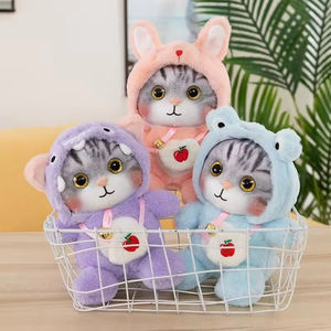 Kawaii grande occhio gatto peluche bambola con abito in cotone PP accompagnamento per la casa e regalo di compleanno per bambini - Product Image 2