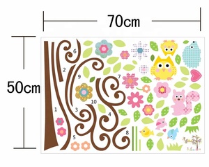 Autocollant mural personnalisé, dessin animé, oiseau, hibou, <span class=keywords><strong>grand</strong></span> arbre, décoration de <span class=keywords><strong>chambre</strong></span> de bébé, autocollants en PVC écologiques amovibles pour enfants, autocollant pour la maison - Product Image 4