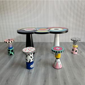 โต๊ะอาหารสไตล์นอร์ดิกมินิมอลลิสต์สมัยใหม่ |   ดีไซน์ภาพวาดสีน้ำมันแบบนามธรรม โต๊ะไฟเบอร์กลาส 6 ที่นั่ง สำหรับห้องนั่งเล่น/ห้องรับประทานอาหาร - Product Image 6