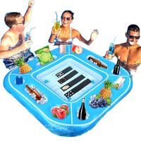 Grands accessoires de piscine flottants Conteneurs de refroidisseur de boissons alimentaires gonflables Table de cartes à jouer étanche Plateau de bain à remous Jeu d'eau