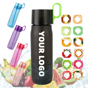 Garrafa de água com aroma de ar e sabor de frutas, garrafa de plástico Tritan sem BPA com logotipo personalizado, 750ml, com sabor de frutas e sabor de ar