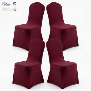 Funda de Licra para Silla de Banquete de Hotel, Color Borgoña, Ajustable y Elástica, para Cenas - Product Image 1