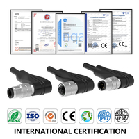 Conectores de cable M5, protección de codo de 4 pines, Conector de aviación macho y hembra, conectores impermeables IP67 de 2, 3 y 4 pines
