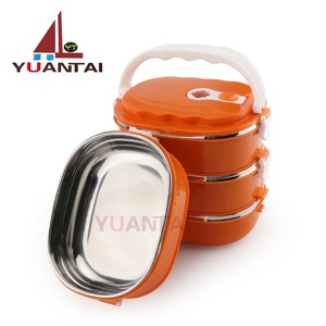 El más nuevo estilo 1/2/3/4 capa forma de rectángulo de acero inoxidable caja de almuerzo caja de tiffin portador - Product Image 3