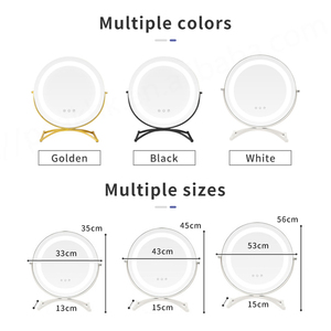 Ventes directes d'usine Vanité de maquillage LED Miroir cosmétique intelligent de bureau à 3 niveaux de luminosité avec lumière - Product Image 4