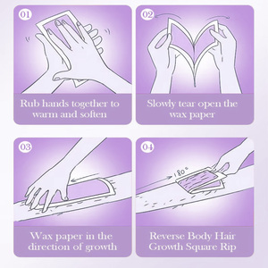 Vente en gros Bande d'épilation à froid Tissu non tissé double face lavande Bande de <span class=keywords><strong>cire</strong></span> dépilatoire prête à l'emploi pour l'épilation - Product Image 4