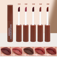 Ensemble de gloss et de rouge à lèvres chocolat, maquillage mat, non tachant, non décolorant, cinq rouges à lèvres pour les lèvres