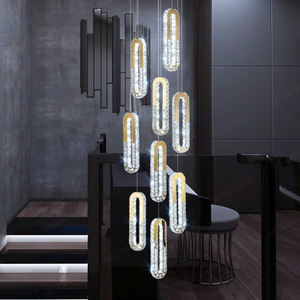Suspension <span class=keywords><strong>de</strong></span> grand projet Décoration intérieure contemporaine Plafonnier LED <span class=keywords><strong>de</strong></span> <span class=keywords><strong>luxe</strong></span> Luminaire suspendu Villa Escalier Lustre en cristal - Product Image 5