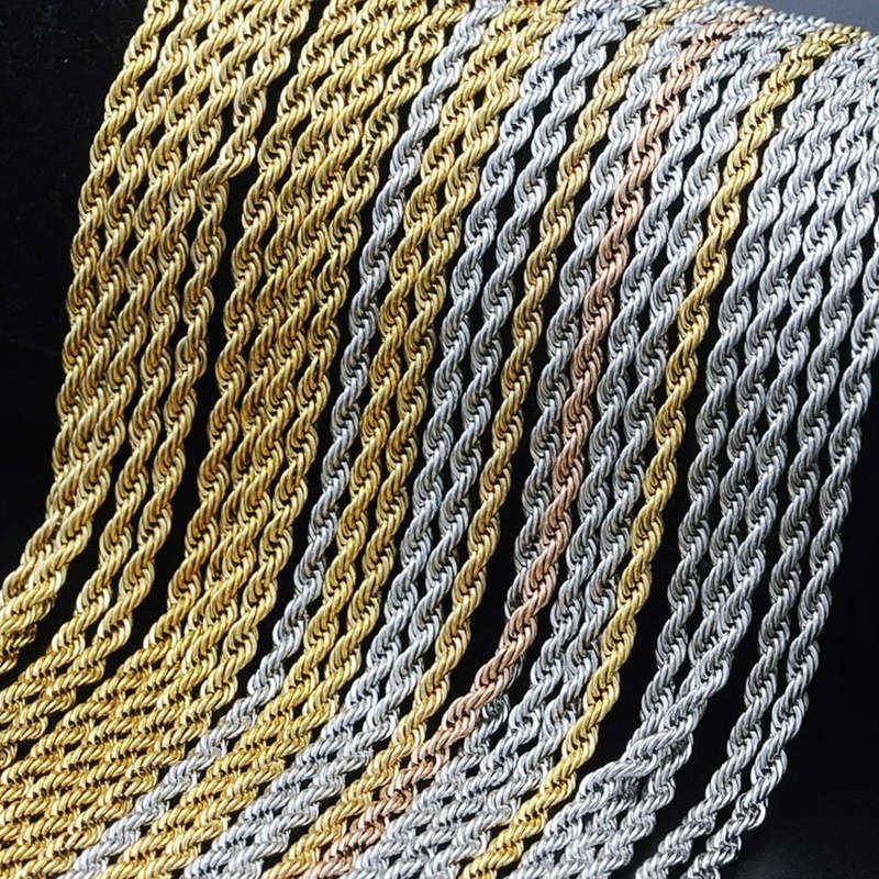VEROMCA 3mm Stainless Steel Twist Chain