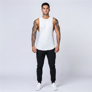New Arrival Custom Plain <b>Vest</b> Gym Fitness Sports Top Tank <b>Men</b> <b>White</b> Singlets - Product Image 1