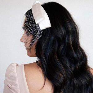 Nouveau Vintage fête court visage résille voile mariée cage à oiseaux mariage cheveux arc bandeau - Product Image 6