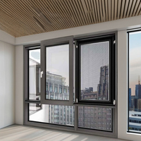 Vente en gros de fenêtres à la dérive à double vitrage au design moderne Fenêtre en verre à battant en alliage d'aluminium insonorisée et scellée pour balcon fixe ouvert
