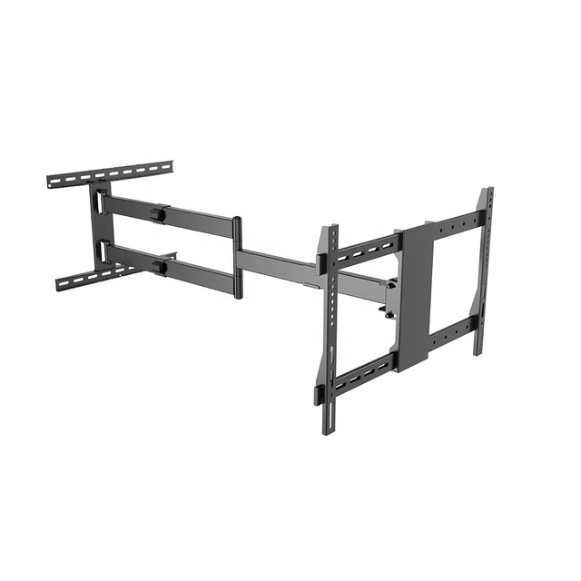 Full Motion TV Wall Mount Bracket Cold Rolled Steel Black 40kg Load Capacity 55-88inch Swivel Mount for Living Room