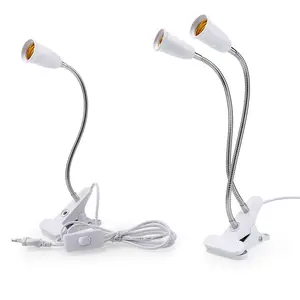 Sinjialight one-head 2-head white E27 lamp holder desk light base EU US standard