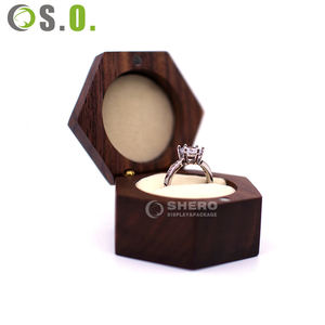 Boîte de rangement en bois de noyer noir pour bagues de mariage et de fiançailles, boucles d'oreilles, plusieurs couleurs, pour une seule bague, panneau mural en bois, artisanat en bois - Product Image 5