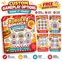 Cartes à gratter promotionnelles OEM ODM : Conception personnalisée, tailles et dispositions sur mesure, jeux multiples, match instantané, récompense gagnante