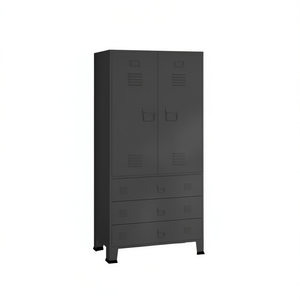 Armario Metálico Industrial Color Antracita, 35.4x19.7x70.9 Pulgadas, con Cerradura, Mueble para Dormitorio - Product Image 1