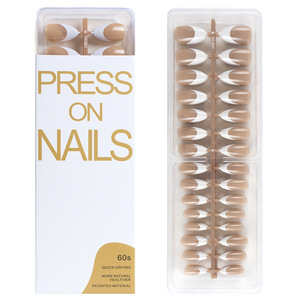<span class=keywords><strong>Uñas</strong></span> Postizas al por Mayor, Color Marrón Nude, <span class=keywords><strong>Uñas</strong></span> Artificiales, <span class=keywords><strong>Uñas</strong></span> Francesas, Forma Almendrada, Reutilizables, Acrílicas - Product Image 5