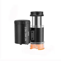 Mini Microscope Portable 60X Mini Pocket Microscope with LED Light,with LED  Light,Glass Pocket Microscope Currency, and Hobbyists for Jewelry