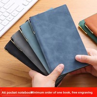 Porte-stylo A6 portable, bloc-notes personnalisé avec logo imprimé, en cuir souple, pour bureau, bloc-notes épaissi, cadeau, colle sans fil