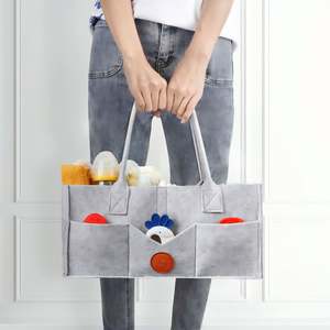 Cesta Portátil para Bebé de 15 x 9 x 7 Pulgadas, Organizador de Pañales de Fieltro para Niños y Niñas, con Asa - Product Image 2