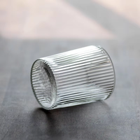 Grande tasse à thé en verre transparent, résistante à la chaleur, motif solide, avec anse, réutilisable, sans danger pour les aliments, usage domestique, design moderne