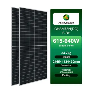 Painel solar de alta eficiência 640w 635w 630w 625w 615w, preço barato direto da fábrica, camada 1 Chint Group Astronergy