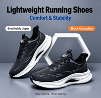 Chaussures de course légères en maille pour hommes, baskets athlétiques à lacets, semelle extérieure antidérapante, chaussures de sport pour la salle de sport, l'entraînement, le jogging, la marche quotidienne