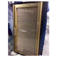 Fenêtre coulissante insonorisée à persiennes horizontales/verticales en verre, standard européen, avec persiennes magnétiques, en alliage d'aluminium moderne