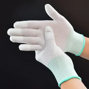 Gants de travail ESD tricotés en Polyester, pièces, manicle professionnels avec revêtement PU, haute élasticité, type tailleur