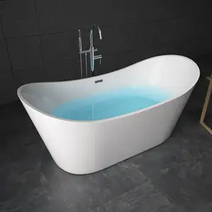 モダンなデザインの浴槽の渦巻き楕円形の自立型アクリル浴槽1700Mm蛇口付き