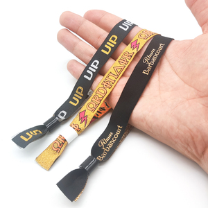 Custom Logo Woven Folk <strong>Art</strong> <strong>Style</strong> <strong>Promotional</strong> Wristbands for Events Festivals Team Building with Heat Transfer Printing - Product Image 1