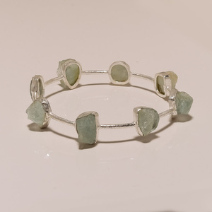 Brazalete hecho a mano de Plata de Ley 925 con piedra de sol Natural, piedra preciosa hecha a mano, joyería de piedras preciosas de plata para regalo - Product Image 2