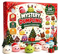 Nouvel ensemble de jouets en boîte mystère de compte à rebours de Noël transfrontalier avec 24 compartiments, petits jouets moelleux en provenance du Guangdong