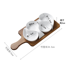 لوحة سيراميك أطباق فاكهه طبق للسلطة علبة خشبية اليابانية أدوات المائدة المطبخ الطبخ أدوات المنزل الخبز - Product Image 5