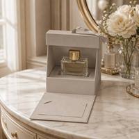 Caixa de Embalagem Magnética Rígida Geométrica Personalizada com Alça de Fita para Perfume e Vela