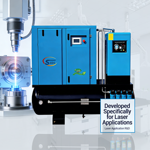 Compressore d'aria a vite specifico per laser da 11 kW con VFD a pressione costante, filtrazione multistadio e sistema di raffreddamento ad alta efficienza - Product Image 2