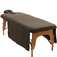Offre Spéciale noir Spa Salon Table housse de protection Premium couvre-lit du visage ensemble 3 pièces Ultra doux microfibre Table de Massage ensemble de draps