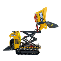 TOPONE T05A 600kg Kleiner Frontlader Diesel-Kipper Mini-Dumper Landwirtschaftliche Hydraulikpumpe Hebe- und Senkfunktion Raupentransporter Kurz