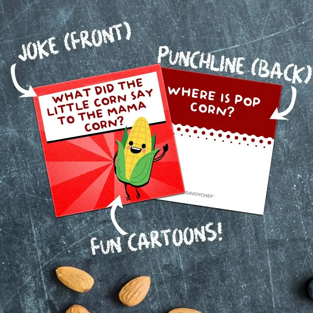 Inspirational Motivational Cards for Children Lunchbox - Jokes and Puns for Boys and Girls