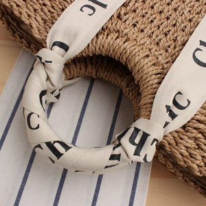 Bella moda signora grande Tote Bag mezza luna borse estate paglia naturale borsa da spiaggia tessuta a mano - Product Image 5