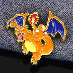 Badge en émail plaqué en gros à bas prix, conception personnalisée, badge de revers en forme de dinosaure sacré, logo personnalisé, badges de revers en émail - Product Image 2