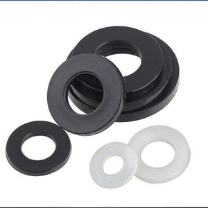 Ring nilon PA6 polos, gasket plastik, spacer POM, bush flens, selubung poros, bushing, seal ring - Product Image 6