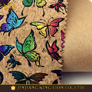 Tissu en cuir de <span class=keywords><strong>liège</strong></span> naturel imprimé avec support tricoté, motif fini pour sacs à main, chaussures, textiles de maison - Anti-moisissure - Product Image 3