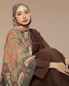 Abbigliamento estivo <span class=keywords><strong>moda</strong></span> in Malaysia abiti da donna musulmani 100% tessuto modale stampato con fiori Premium - Product Image 5