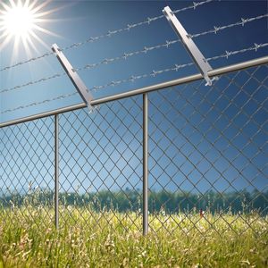 TPHUC Barbed <b>Wire</b> Extension Arms 1-3/8 In Chain Link Fence Silver Alloy Steel For <b>Garden</b> Home Use - Product Image 6