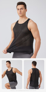 เสื้อกล้ามผู้ชายไซส์ใหญ่ แห้งเร็ว ระบายอากาศดี เหมาะสำหรับวิ่งออกกำลังกายกลางแจ้ง ฟิตเนส มาราธอน - Product Image 3